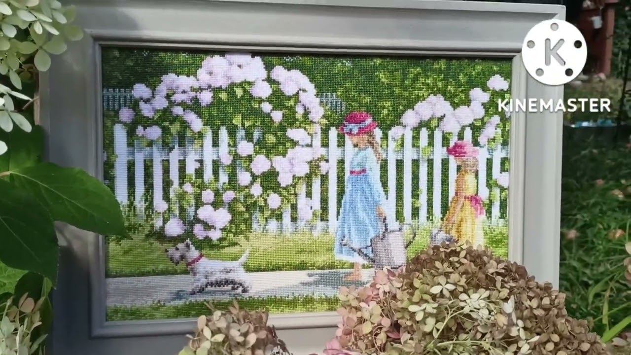 Я в восторге от вышивки️ Работа фирмы Золотое руно "Цветочная тропинка".#вышивка#золотоеруно#