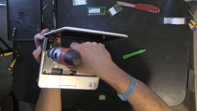 DELL Inspiron Mini 910 netbook, laptop take apart, disassemble, how to open disassembly смотреть онлайн