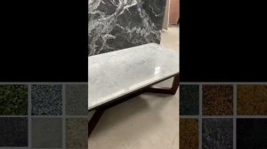 Журнальный столик из мрамора Bianco Carrara (035)