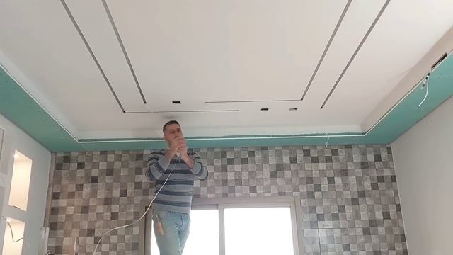 طريقة تطعيم ليد بروفايل بسقف جبس بورد