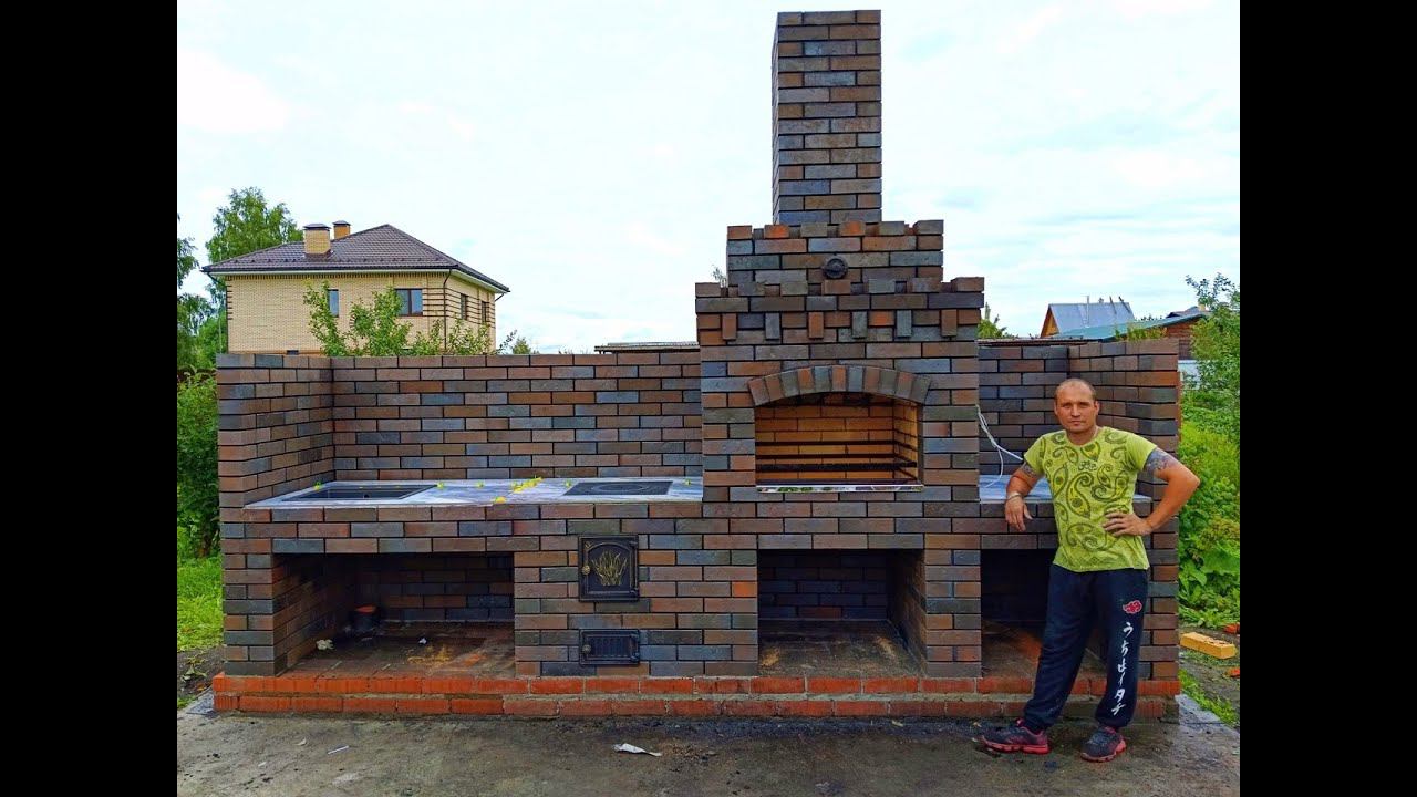 Мангал из кирпича с печкой под казан своими руками смотреть онлайн