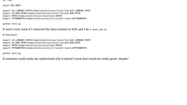 Can't get a bash to work with python on a SGE смотреть онлайн