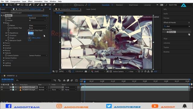 How to Make Shatter Glass Effect Transition Using Adobe After Effects (No Plugins)