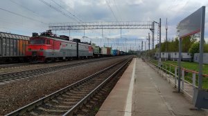 Железная дорога. Сборный ВЛ11-107А/116Б с перегоняемым Узбекским тепловозом ТЭМ2-7070