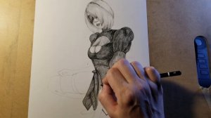 ASMR Drawing 2B, Nier Automata [No Talking]