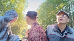 Путешествие на мотоблоке в лес/ночь в охотничем домике.