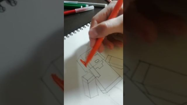 как нарисовать Алекс из майнкрафт..  ALEX. Minecraft ???????❤️