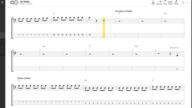 The xx - On Hold [Bass Tabs/Sheet Music] смотреть онлайн