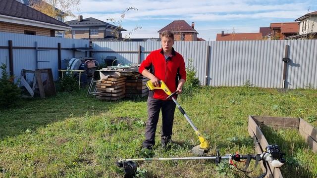 самый легкий самый лучший бензиновый триммер, из тех которые я держал в руках в сравнении с аккумуля