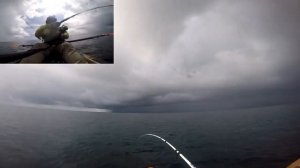 Kayak fishing offshore in a storm!