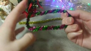 DIY простой бант из синельной проволоки // украшение на ёлку