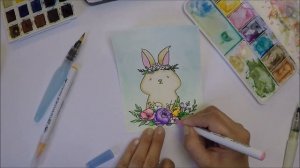 Easter Card | Waffle Flower Rejoice Rabbit