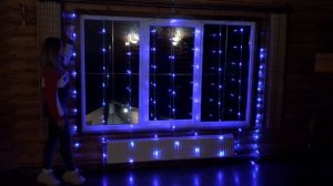 Гирлянда-водопад (синий цвет)