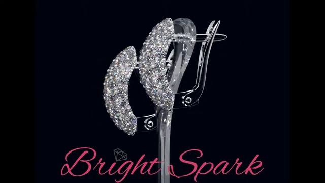 Серьги белого золота с россыпью камней Paola 1,4 карата от Bright Spark смотреть онлайн