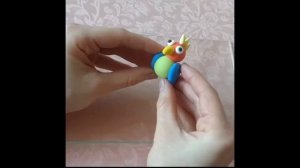 Попугайчик из воздушного пластилина! A parrot from air dry polymer clay plasticine - online lesson