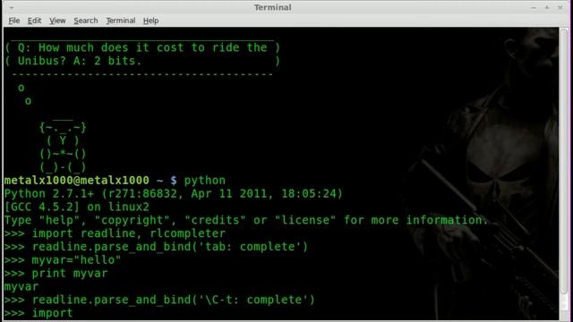 More Keys for Python Auto Complete - Linux