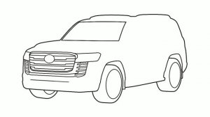 How to draw a TOYOTA LAND CRUISER 300 2021 / drawing Toyota land cruiser 2022