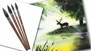 Рисунок Акриловыми Красками "Лесной Олень"