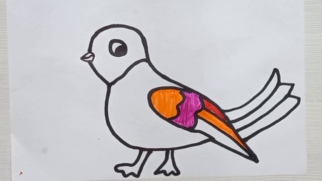 Рисование птица для детей | Bolalar uchun qush rasm chizish | Draw a bird for kids смотреть онлайн