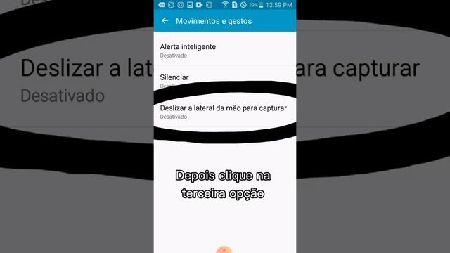 Como ativar a opção Deslizar a lateral da mão para capturar no Galaxy A5 (2015)