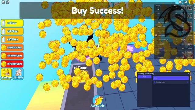 Building towers to fly farther Script GUI Hack - Infinite Coins / Auto Farm *PASTEBIN 2023* смотреть онлайн