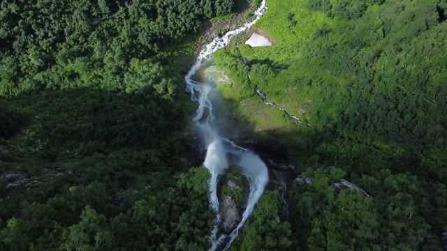 Аэросъёмка Сочи, Водопад Поликаря, Красная поляна.