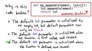 Pitfalls of Default Parameters - Intro to Computer Science