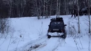 Принудительные блокировки на Ниве в снегу-1