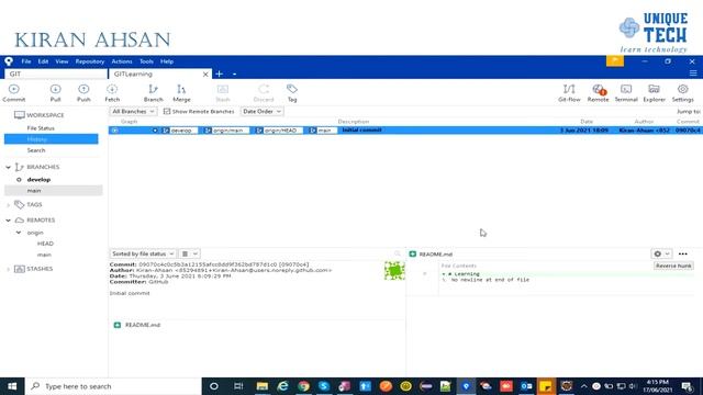 How to Configure a Repository with Gitflow - Atlassian Source Tree - Kiran Ahsan - Unique Tech