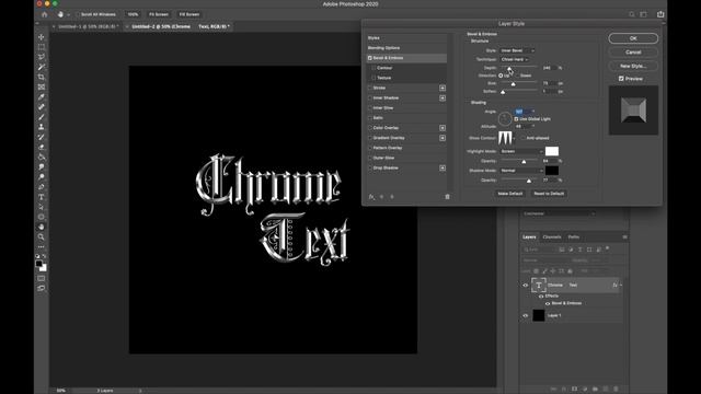 METAL CHROME TEXT TUTORIAL (Photoshop CC) 2020