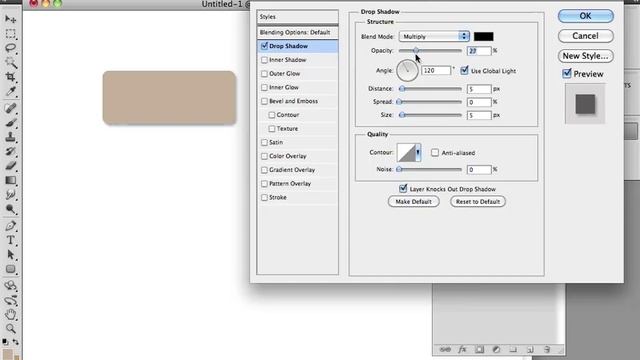 Photoshop CS5 - Layerstyles: Dropshadow смотреть онлайн