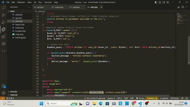 menambahkan fitur edit dan delete pada php crud смотреть онлайн