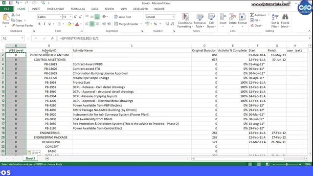 Primavera P6 Export To Excel And Color WBS Levels Automatically || How To Color WBS Levels