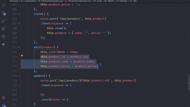 Part(11) Laravel 8 + Vue (SPA) | Edit And Delete A Product