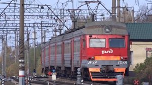 Электропоезд ЭР2Р-7088 Сообщением "Рязань-1 - Узуново" прибывает на Станцию Узуново.
