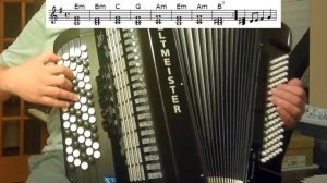 Михаил Круг - Исповедь - на баяне - фрагмент, разбор, ноты