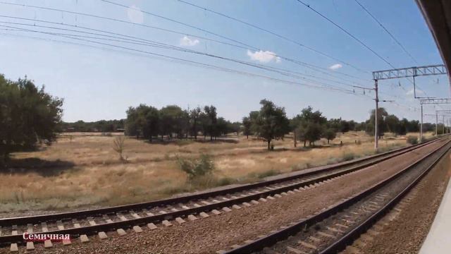 На границе Волгоградской и Ростовской областей. Участок Котельниково - Ремонтная из окна поезда смотреть онлайн
