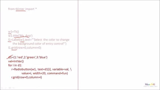 Python - tkinter Radiobutton