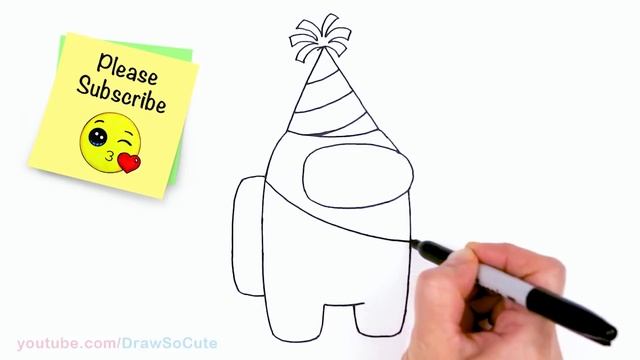 How to Draw AMONG US Happy New Year! ? Party Hat смотреть онлайн
