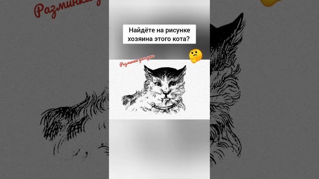 тест на внимательность, найдёте на рисунке лицо хозяина кота?