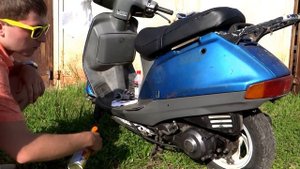 Восстановление не окрашенного пластика скутера