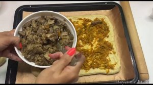 Дрожжевой Пирог с Грибами и Капустой