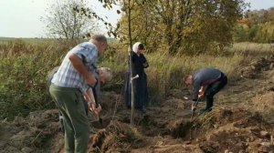 Сентябрь. Посадка лип в деревне Лукинское