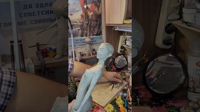 кукла из папье-маше,  процесс  #авторскаякукла #кукларучнойработы #papiermache