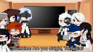 Fatui Harbingers react to eachother||Part 3/?||Enjoy!|| Columbina|| Columbina x Arlecchino♡