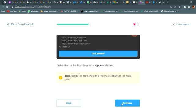 More Form Controls|11.1 + 11.2| More HTML Elements |Web Development Fundamentals |SOLOLEARN Answers