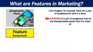 What are "features" in marketing?