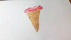 Скетчинг. /Мороженка/Как просто нарисовать мороженое.Рисунок акварелью.