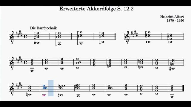 Classical Guitar School, Book 1B, 12.2 Barré, extended chord progression, finger picking in E Major смотреть онлайн