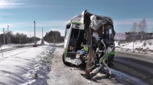Ижевск. Поезд протаранил автобус (29.02.2016 г.)